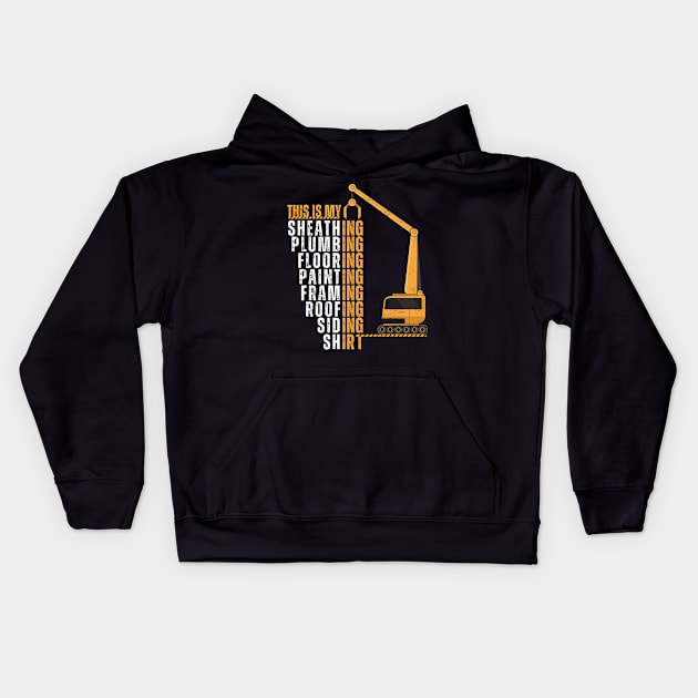 Construction Repair And Maintenance Worker Funny Profession Kids Hoodie by Ben Foumen